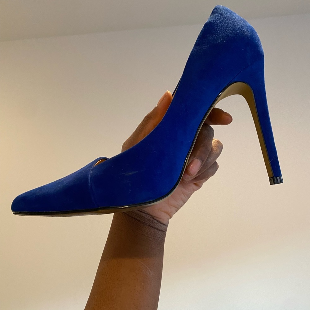 Royal Blue Suede Pointed Toe Pump